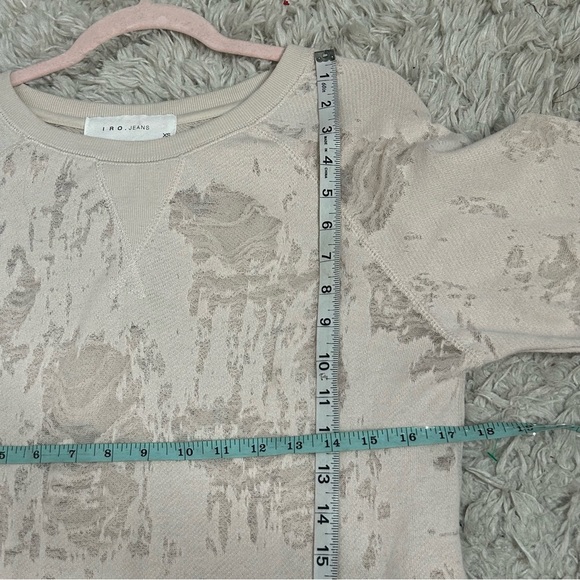 IRO Cenix Woman's Cream Off White Distressed Raw Hem Sweatshirt - Picture 11 of 12